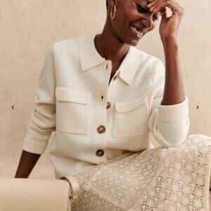 Sézane Betty cardigan, ecru, new with tags